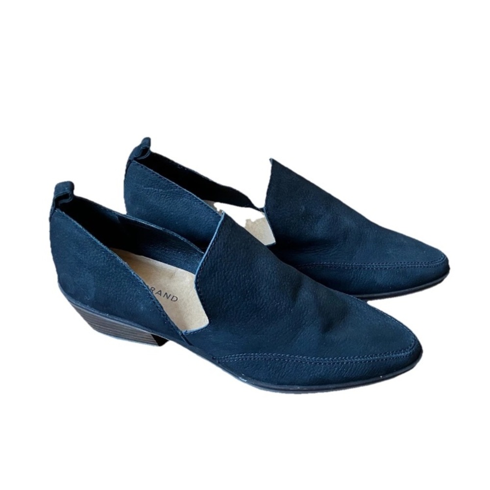 Lucky Brand Women's Black Suede Mahzan Loafers Block Heel Sz 8.5